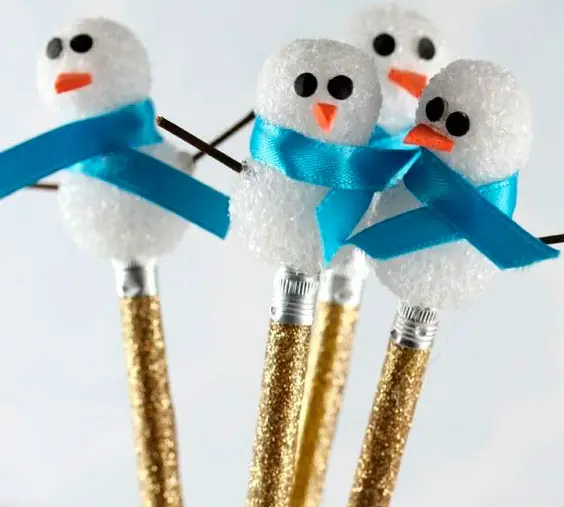 Ponteiras para lápis de boneco de neve
