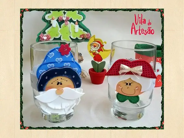 Marcador de copos divertidos para o Natal