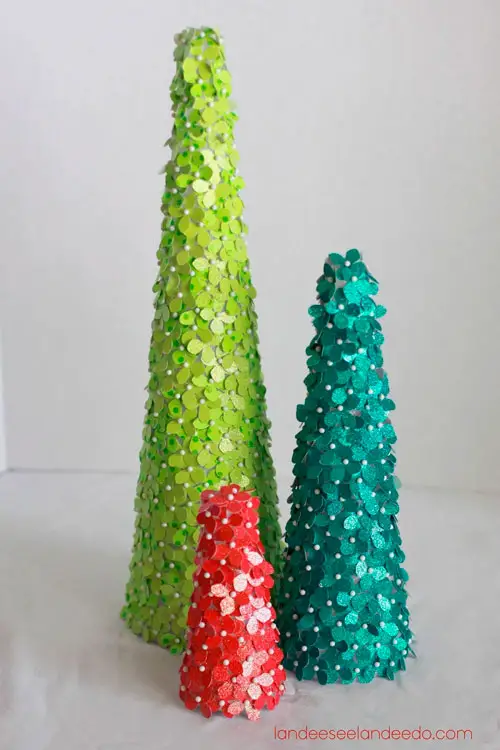 Florzinhas de papel para fazer a árvore de Natal
