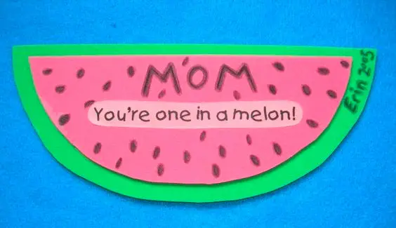 Cartãozinho de melancia para a mãe