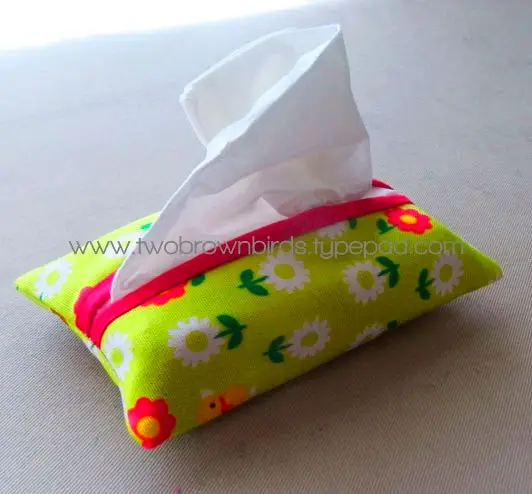 Porta lenço de papel em tecido para o Dia das Mães
