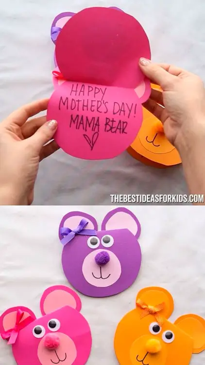 Cartão para mãe de ursinho