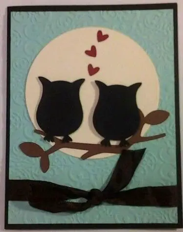 Cartão de boa noite corujas