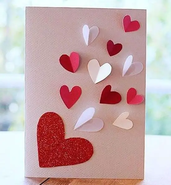 Cartão para namorado com corações bem simples