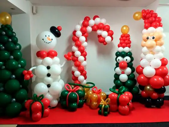 Decoração de Natal com balões
