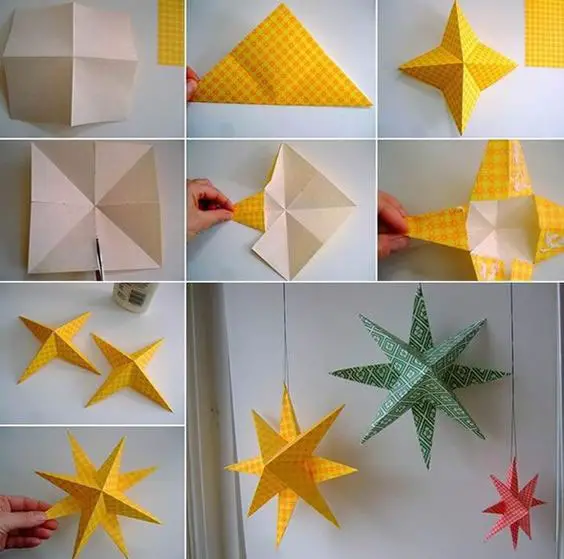 Decoração de Natal simples e barata com origami