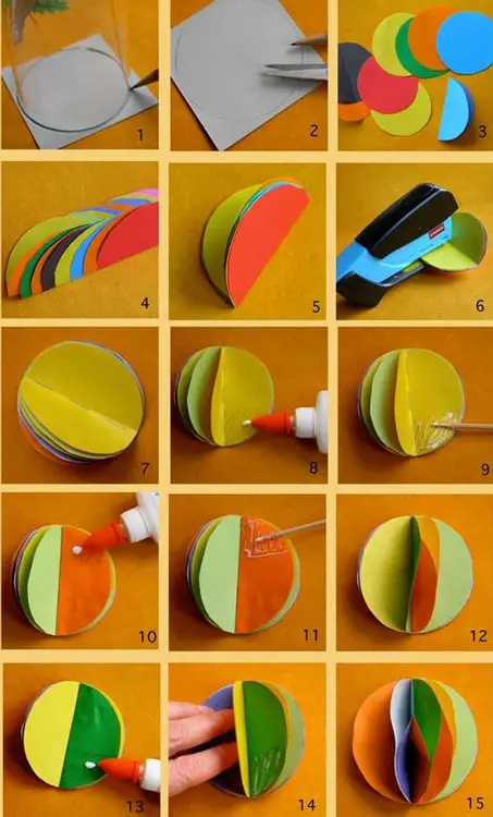 Bolas de papel coloridas