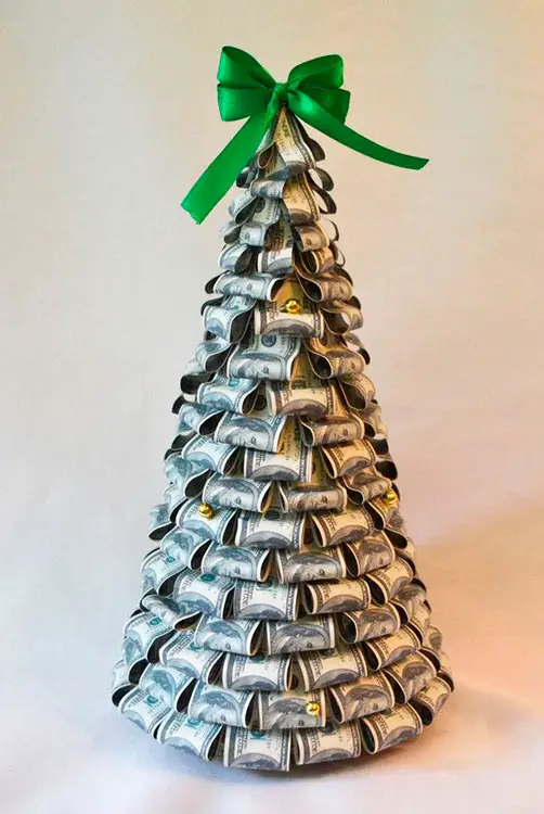 Árvore de Natal com dinheiro