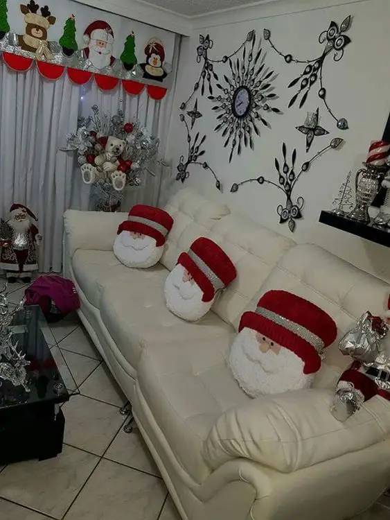 Decoração natalina com almofadas personalizadas