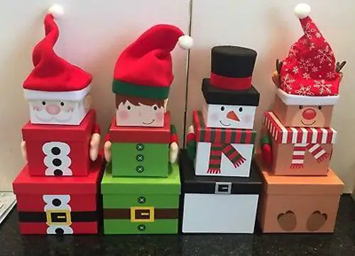 Decoração com caixas de Natal