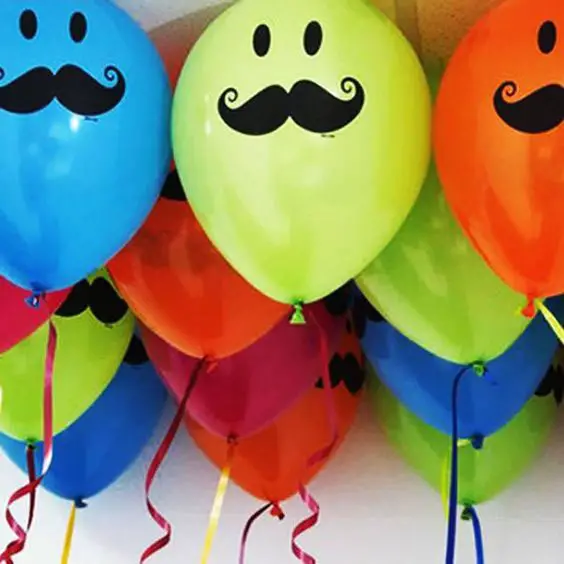 Decoração Com Balões: Pinte bigodinhos