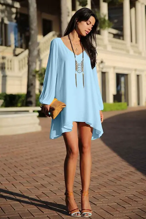 Vestido Azul: Modelo camisola