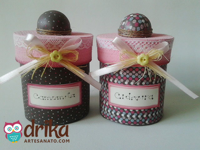 Porta-chás com latinha para sua mãe Porta-chás com latinha para sua mãe