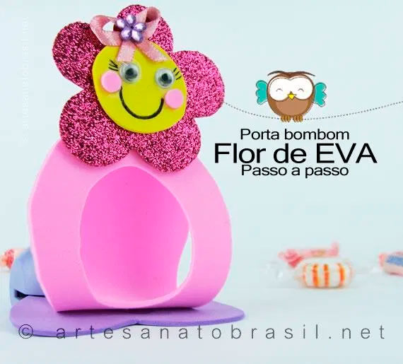 Porta-bombom de flor para o Dia das Mães Porta-bombom de flor para o Dia das Mães