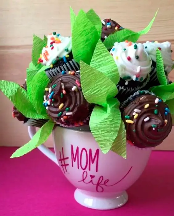 Buquê de cupcake para o Dia das Mães
