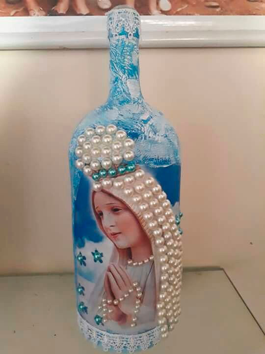 Garrafa decorada de presente para o Dia das Mães