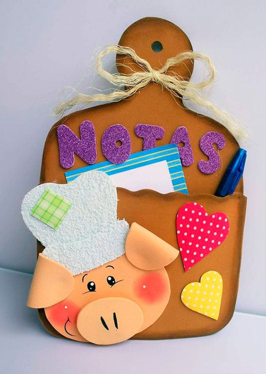 Lembrancinhas para o Dia das Mães Em Eva: Porta-recados de porquinho Lembrancinhas para o Dia das Mães Em Eva: Porta-recados de porquinho