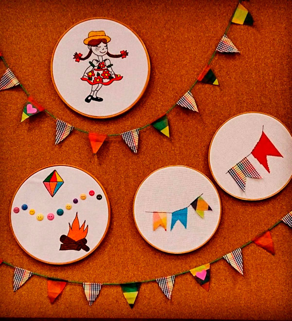 Bastidores bordados para Festa Junina Bastidores bordados para Festa Junina