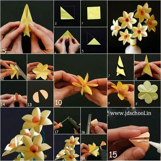 Flores de narciso com papel colorset