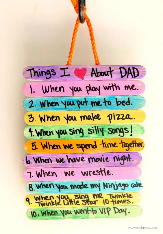 Lista de coisas que amo no pai