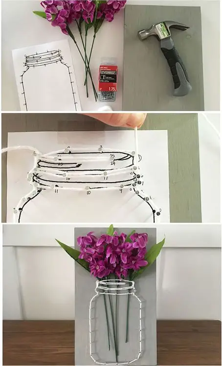String art com flores