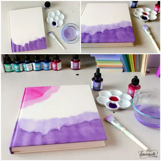 Caderno personalizado com pintura aquarelável