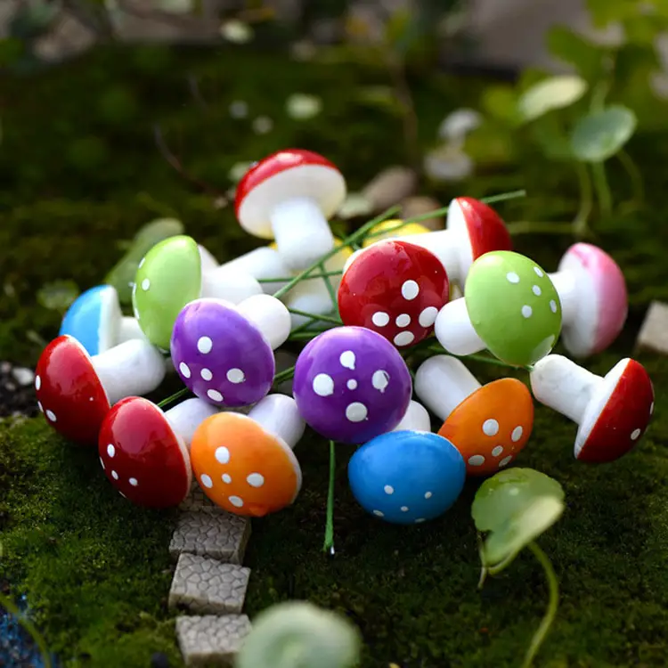 Cogumelos coloridos para terrário