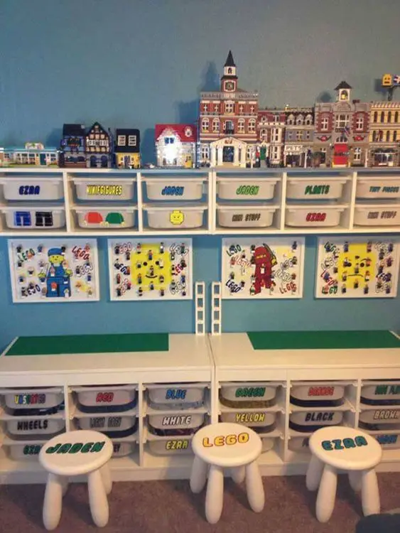 Monte um espaço para brinquedos de lego