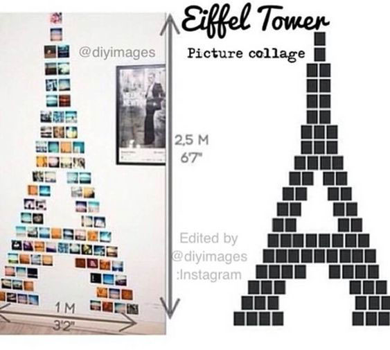 Mural em formato da Torre Eiffel