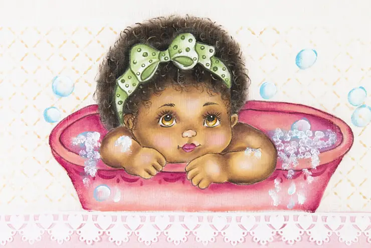 Pintura de crianças menina tomando banho