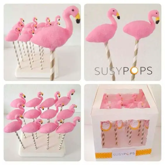 Cake Pops de flamingo