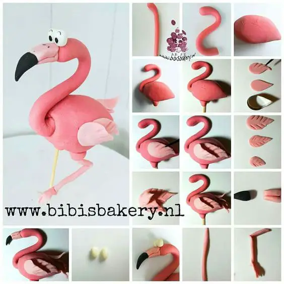 Flamingo de biscuit para decoração de mesa
