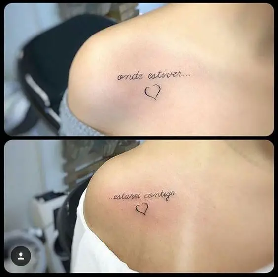 Tatuagens mãe e filha com frase