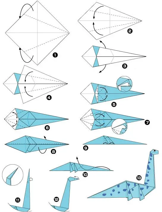 Origami de dinossauro