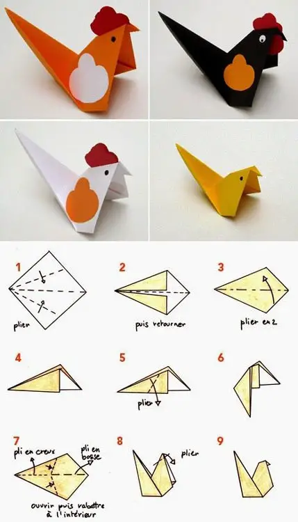 Origamis de galinha