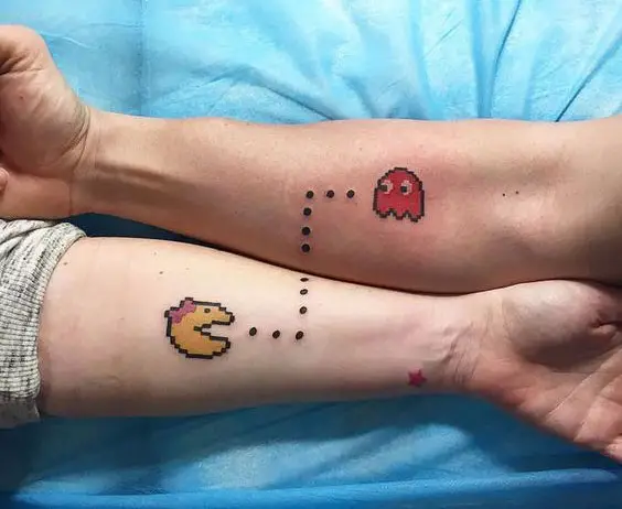 Tatuagens de casal Pac-Man