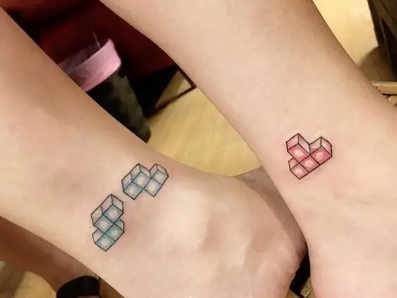 Tatuagens de casal tetris