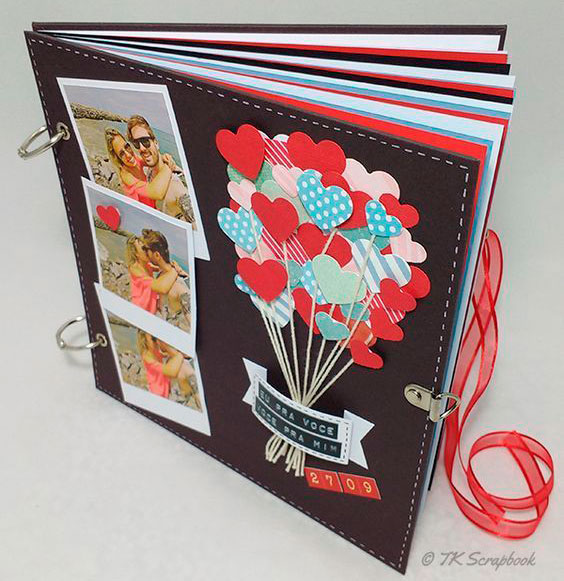 Monte um scrapbook com fotos suas e de seu marido Monte um scrapbook com fotos suas e de seu marido