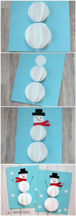Cartão de Natal 3D com boneco de neve