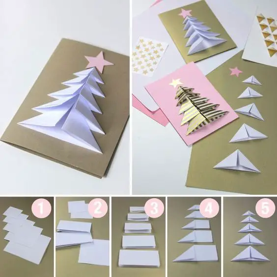Cartão de Natal com origami