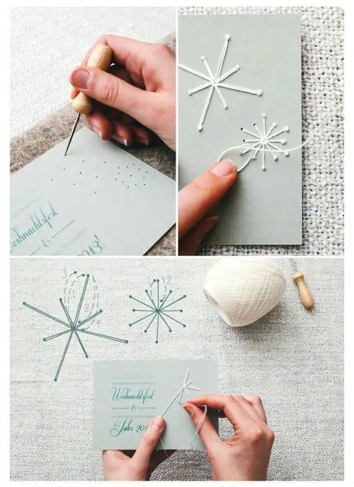 Cartão de natal costurado