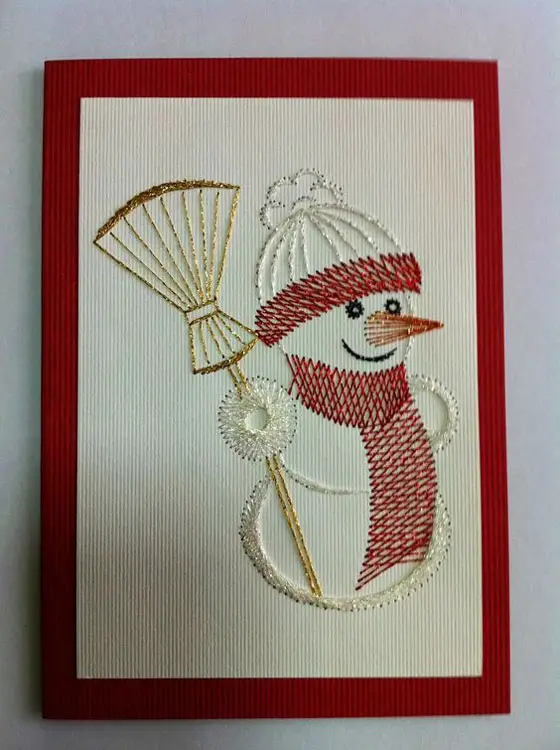 Cartão de Natal personalizado com bordado