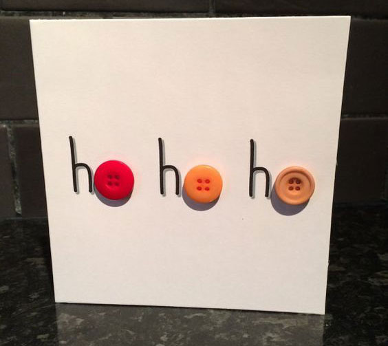 Cartão de Natal simples com botões