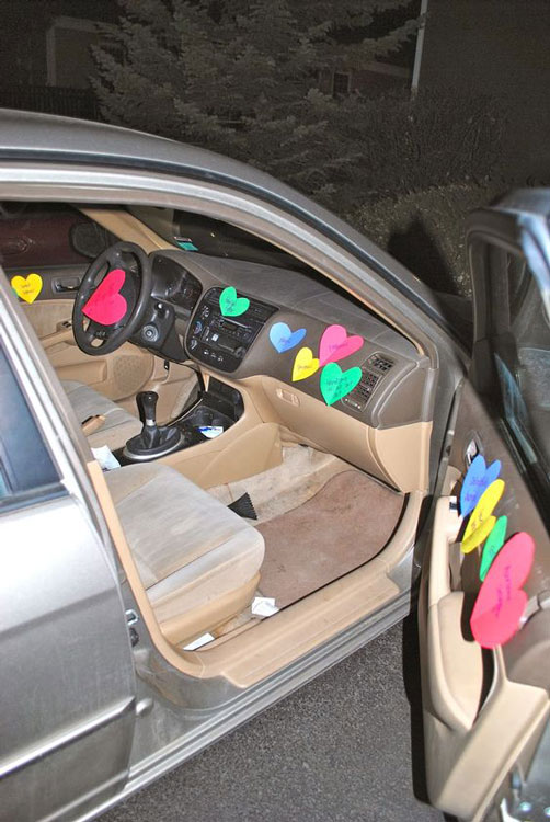Surpresa de aniversário para marido com declaração no carro Surpresa de aniversário para marido com declaração no carro