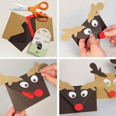 Envelope de rena para cartão de natal