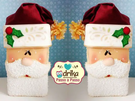 Lembrancinhas de Natal artesanal com caixa de leite