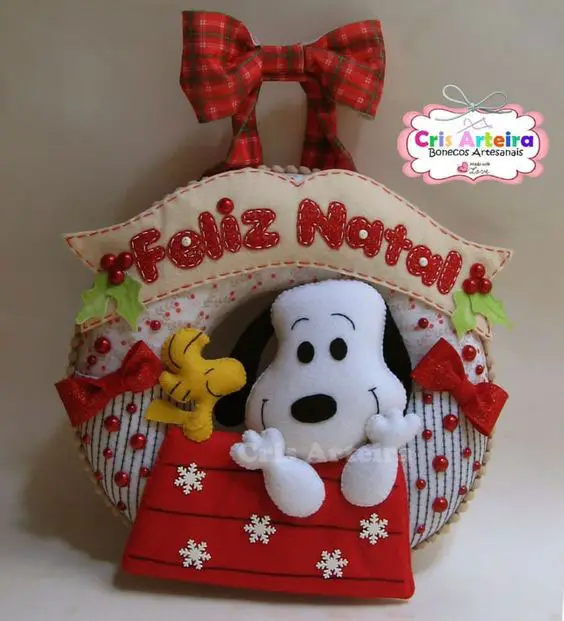 Guirlanda de Natal em Feltro do Snoopy