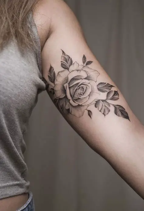Tatuagem de Rosa na parte interior do Braço