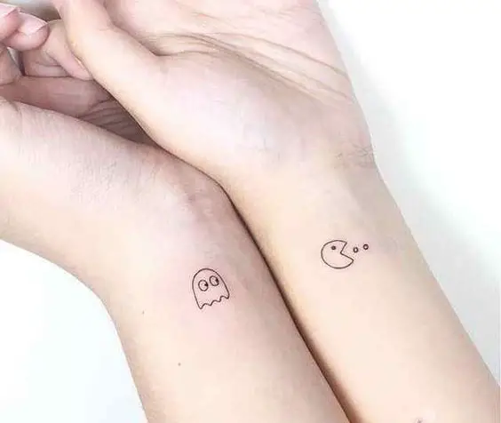 Tatuagens para casal Pacman