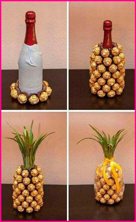 Champanhe com Ferrero Rocher de presente de Páscoa Champanhe com Ferrero Rocher de presente de Páscoa